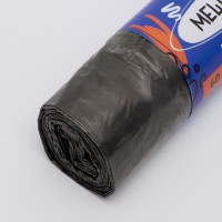 Мешки для мусора в рулоне UpakLand с завязками 60 л 16 мкм черные 10 шт.