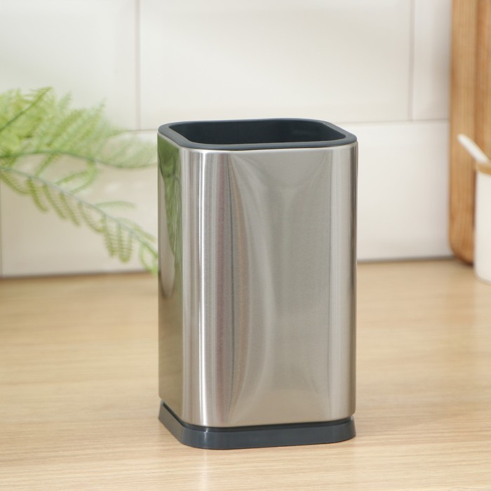 Подставка для кухонных принадлежностей Magistro «Металлик», 10×17 см, нержавеющая сталь, серебристый