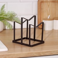 Держатель для крышек и разделочных досок Доляна, 12.5×16×15 см, коричневый