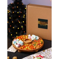 Менажница Adelica «Фортуна», 6 секций, на ножках с соусницей, d=30 см, 70 мл, дерево берёза