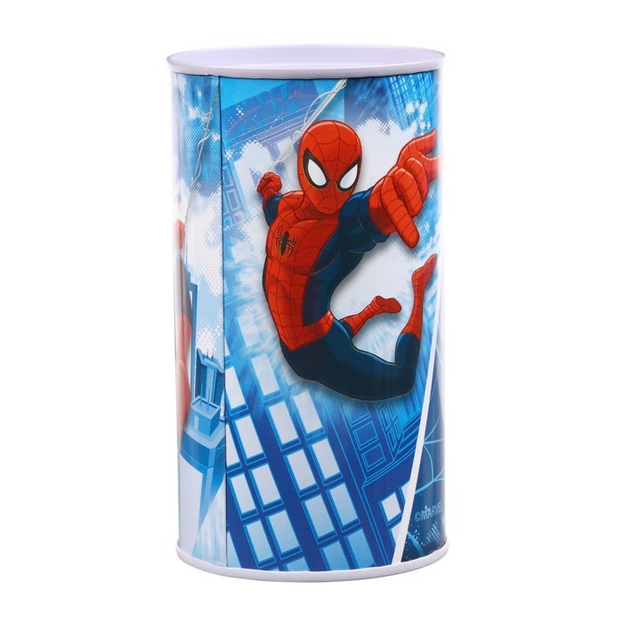 Копилка металлическая, 6.5 см × 6.5 см × 12 см «Самый крутой», Человек-паук