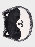 Коврик Доляна Kitty, 55×64 см, ворс 1 см, микрофибра, серо - белый