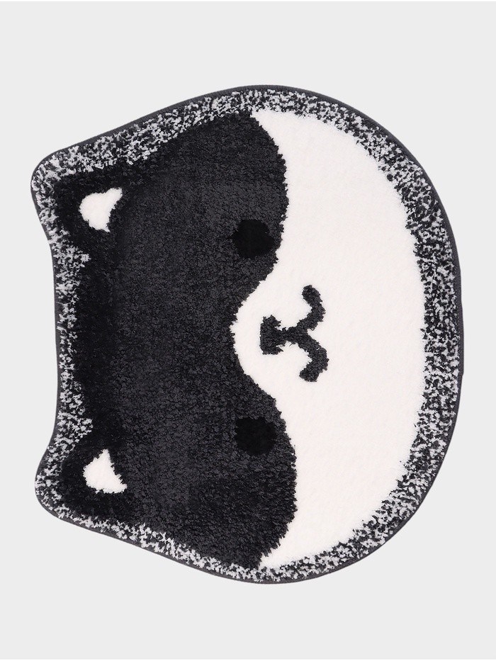 Коврик Доляна Kitty, 55×64 см, ворс 1 см, микрофибра, серо - белый