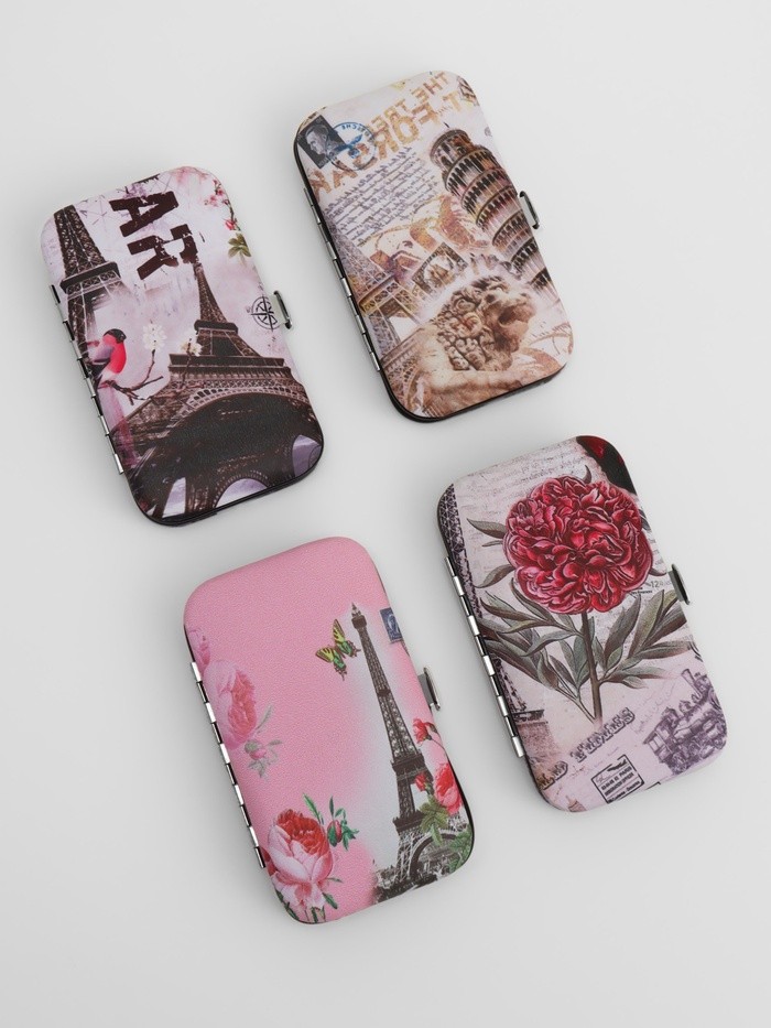 Набор маникюрный «Париж», 6 предметов, в футляре, МИКС