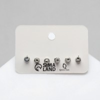 Серьги пусеты QF «Летние истории», 3 пары, сердца, цветные