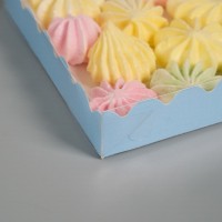 Коробочка для печенья с PVC крышкой, мятная, 12 х 12 х 3 см