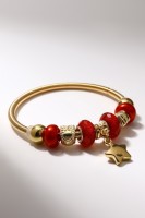 Браслет ассорти «Марджери» звезда, цвет красный в золоте, d=6,5 см