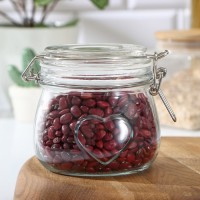 Банка для сыпучих продуктов Доляна «Сердце», 850 мл, с бугельным замком, 10,5×14 см