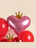 Воздушные шары фольгированные 18" «Сердце с короной», 5 шт.