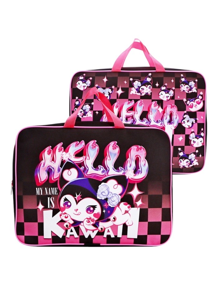 Папка с ручками текстильная А4, 360×245×70 мм, Calligrata TOP «Кавай»