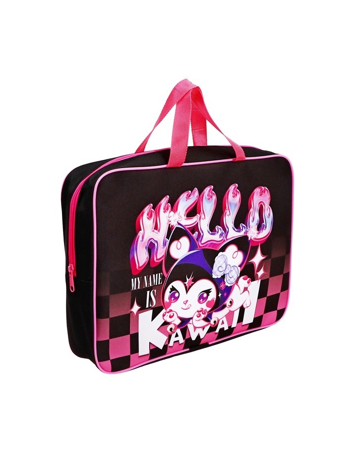 Папка с ручками текстильная А4, 360×245×70 мм, Calligrata TOP «Кавай»