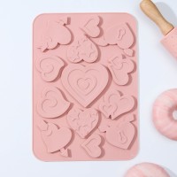 Форма для шоколада Доляна «Амуры», силикон, 13 ячеек, 23×16.5×0.5 см, розовая