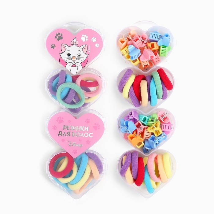 Набор подарочный, резинка для волос 20 шт., заколка крабик 20 шт., Коты аристократы