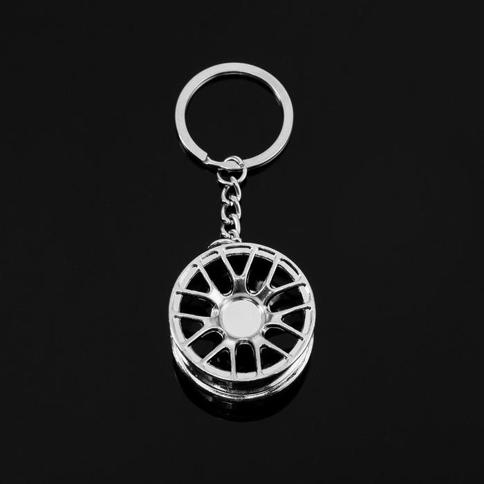 Брелок для автомобильных ключей Cartage, диск D=2 металл, хром
