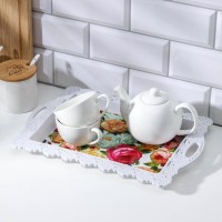 Поднос «Ажурная кайма», 35×24 см, рисунок МИКС