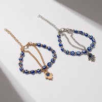 Браслет-оберег «Рука счастья Хамса» глазки, МИКС, L=20 см