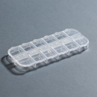 Органайзер для хранения мелочей, 12 ячеек, 13×5.3×1.3 см, прозрачный