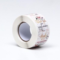 Наклейки в рулоне "Cпасибо",500 шт,3,8 х 3,8 см