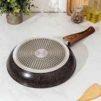 Сковорода кованая Magistro Granit, d=24 см, ручка soft-touch, индукция, антипригарное покрытие, цвет чёрный