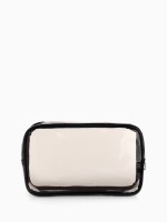 Косметичка на молнии для бассейна, объёмная, прозрачная/чёрная