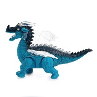 Динозавр «Дракон», работает от батареек, световые и звуковые эффекты, цвет голубой