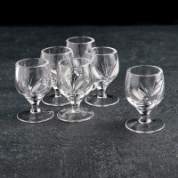 Набор рюмок «Цветок», 15 мл, хрусталь, 6 шт