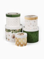 Набор подарочных коробок 5 в 1 «Золотые новогодние шары», 13×14‒19.5×22 см