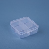 Таблетница, 4 секции, 7×6.7×2.4 см, прозрачная