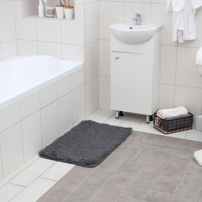 Коврик для дома Доляна «Пушистик», 50×80 см, цвет бордовый