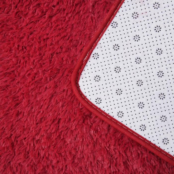 Коврик для дома Доляна «Пушистик», 50×80 см, цвет бордовый