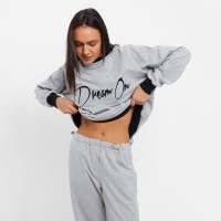 Костюм женский (свитшот, брюки) MINAKU: Casual Collection, размер 44, серый