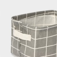 Корзинка для мелочей Доляна «Клеточка», с ручками, 20×17×13 см, серая