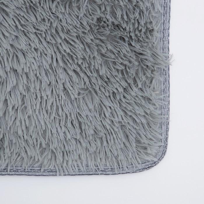 Набор ковриков для ванной и туалета Доляна «Плюшевый», 3 шт: 34×40, 40×50, 50×80 см, цвет бежевый