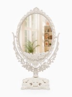Зеркало декоративное, двустороннее, настольное, 19.5×33.5 см, (13.5×18.5 см), бежевое