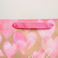 Пакет подарочный крафтовый, упаковка, With love, ML 27×23×11.5 см