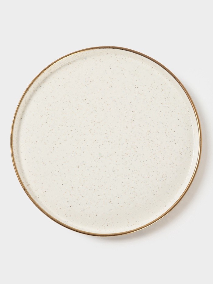 Блюдо фарфоровое сервировочное с бортиком Magistro Poursephona, d=25.5 см, бежевый