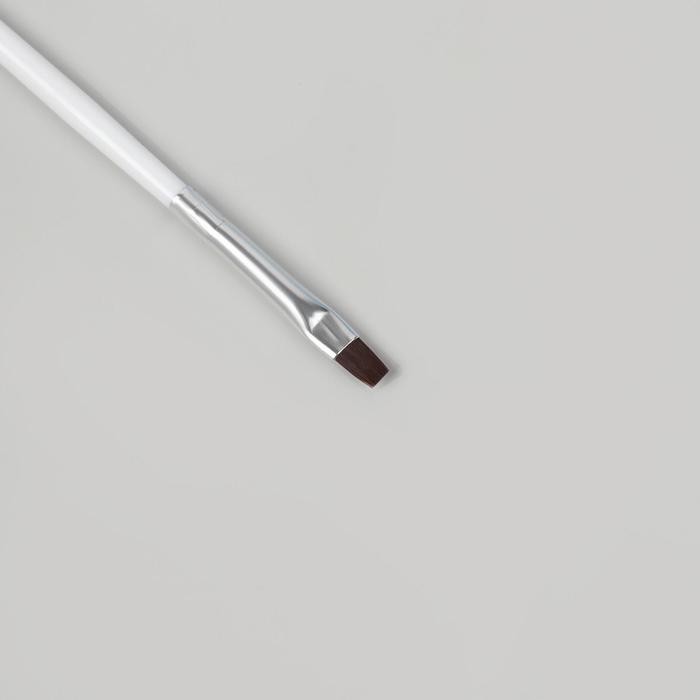 Кисть для дизайна и наращивания ногтей, прямая, плоская, 17,5 см, цвет белый