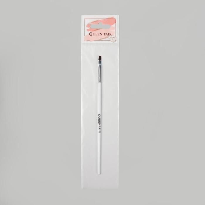 Кисть для дизайна и наращивания ногтей, прямая, плоская, 17,5 см, цвет белый