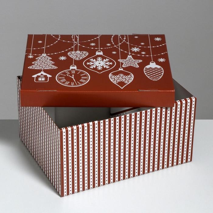 Коробка подарочная новогодняя складная «Яркий праздник», 31×25.5×16 см, Новый год