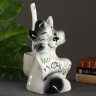 Ёршик для унитаза с подставкой «Кот-хулиган», фарфор, белый