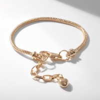 Основа для браслета «Карабин», цвет золото, 17 размер + 5 см удлинитель