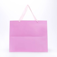 Пакет подарочный с широким дном 35×29×28 см, розовый