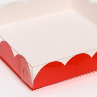 Коробка для печенья, красная, 15×15×3 см