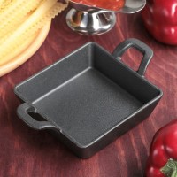 Сковорода «Квадрат. Глубокий», 12,5×12,5×3 см, с чугунной ручкой