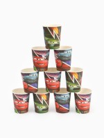 Стакан одноразовый 250 мл, набор 10 шт., Тачки