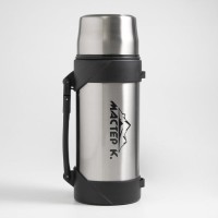 Термос Мастер К «Тропа», 31.5×12 см, с кружкой, сохраняет тепло 24 ч, нержавеющая сталь, серебристое