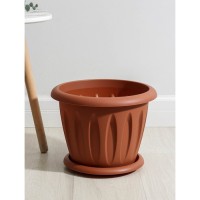 Горшок с поддоном «Фелиция», 1,8 л, цвет терракотовый