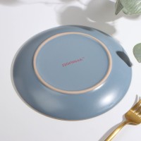 Десертная тарелка Доляна «Ваниль», d=19.5 см, керамика, голубая