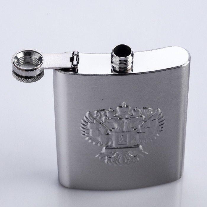 Фляжка «Двуглавый орёл», 240 мл, хром