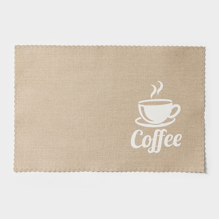 Салфетки сервировочные на стол Доляна Coffee, 4 шт, 44×29 см, бежевые